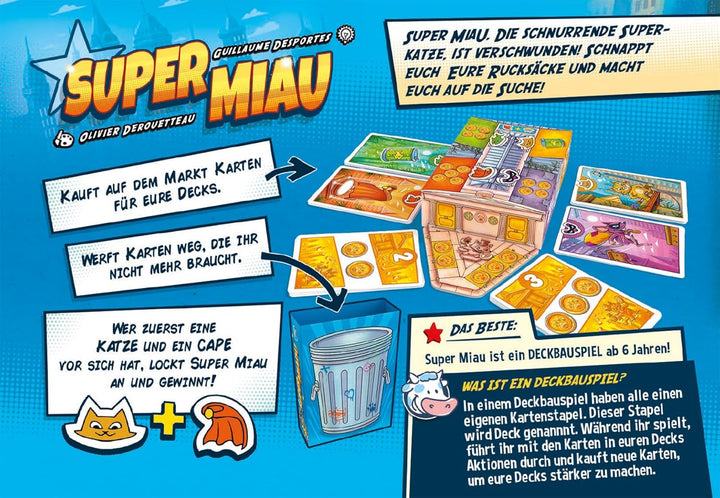 Space Cow, Super MIAU, Kinderspiel, Kartenspiel, 2-4 Spieler, Ab 6+ Jahren, 15 Minuten, Deutsch
