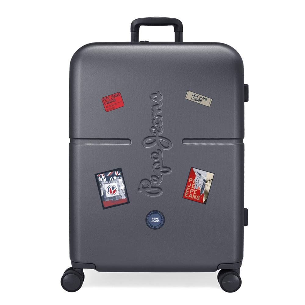 Pepe Jeans Kay Mittelgrosser Koffer Blau 48x70x28 cm Starres ABS Integrierter TSA-Verschluss 79L 3,2