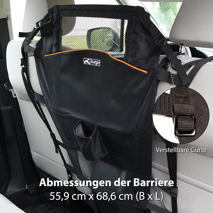Kurgo Rücksitz-Trennwand für Hunde, Reduziert Ablenkungen während der Autofahrt, Einheitsgrösse, Sch