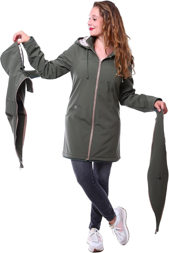 Viva la Mama – Allwetter Funktionsjacke für Mama und Baby, Umstandsjacke + Tragejacke - MELLORY S vo