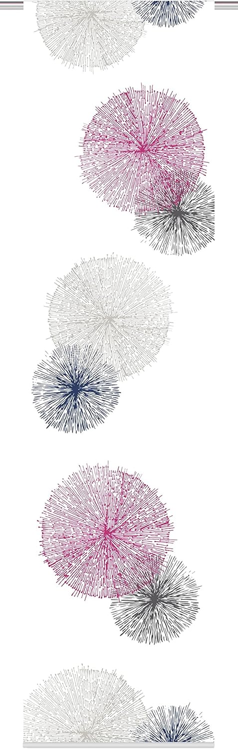 Home Fashion Rawlins Schiebevorhang, Polyester, rosa-grau-blau