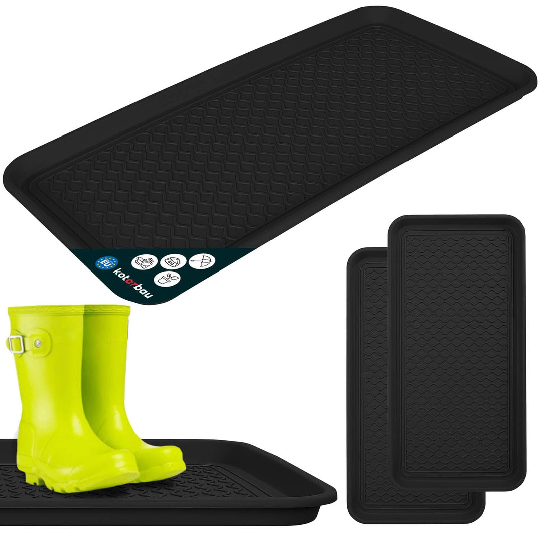KOTARBAU® 2er Set Schuhabtropfschale - 38 x 76 cm - Abtropfmatte für nasse Schuhe - Schuhablage für