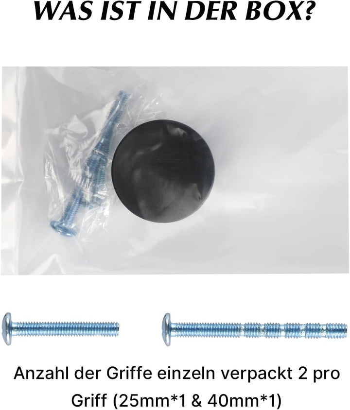 LONTAN 20 Stück Schrankknöpfe möbelknöpfe Schwarz küchenknöpfe schwarz knauf für schrank knöpfe für
