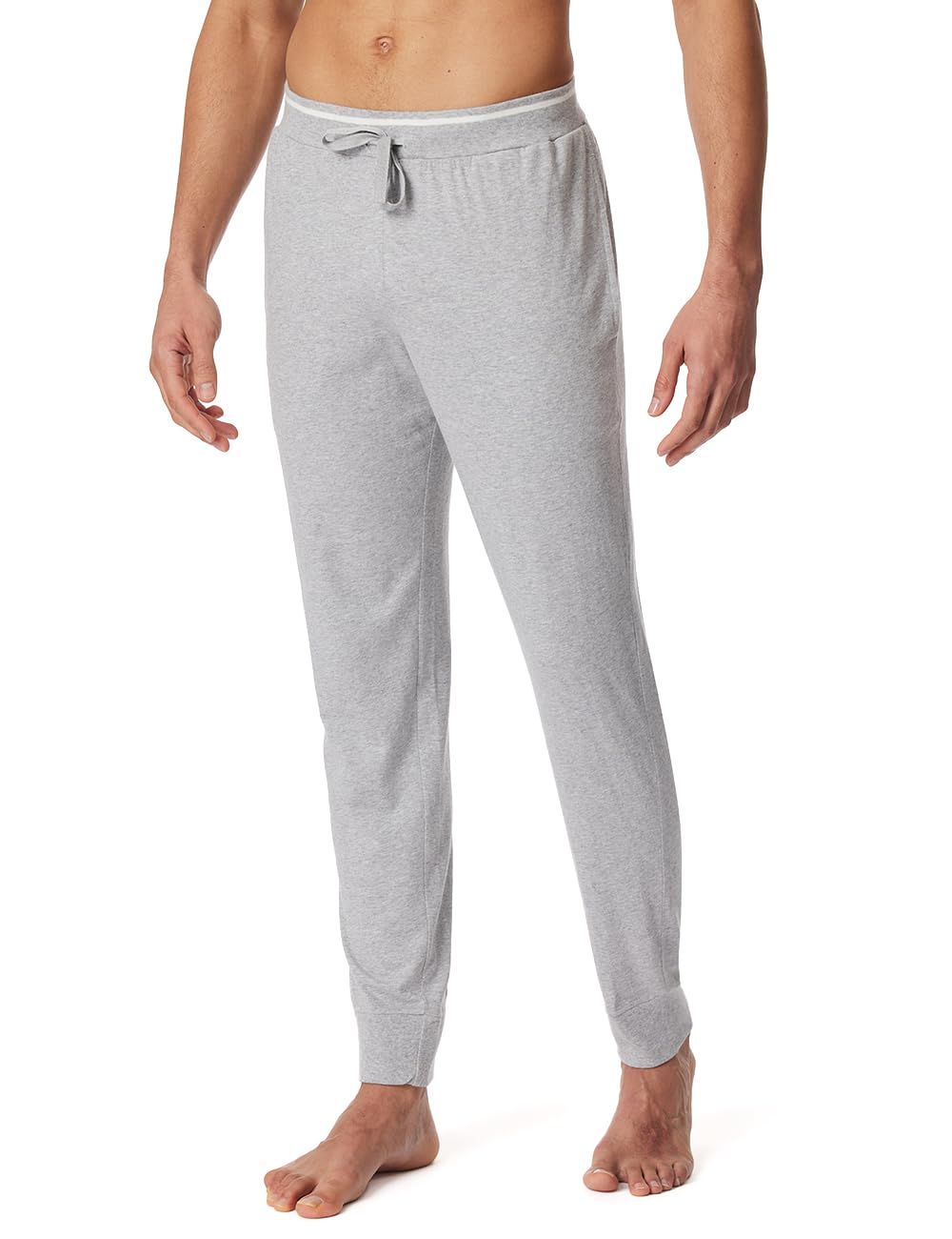 Schiesser Herren Schlafhose lang mit Bündchen - Mix + Relax - Organic Cotton 52 Grau-mel._182183, 52