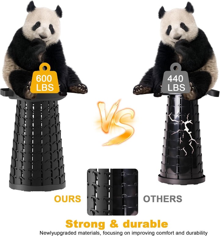 ALEVMOOM Tragbarer Klapphocker mit Kissen,Camping Hocker Teleskophocker,Klappbarer Hocker,Mini Leich