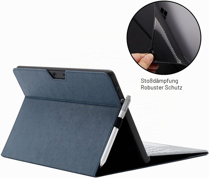 Omnpak Hülle für Surface Pro 8 Tablet, Business-Hülle mit Stifthalter, Einstellbarer Multi-Betrachtu
