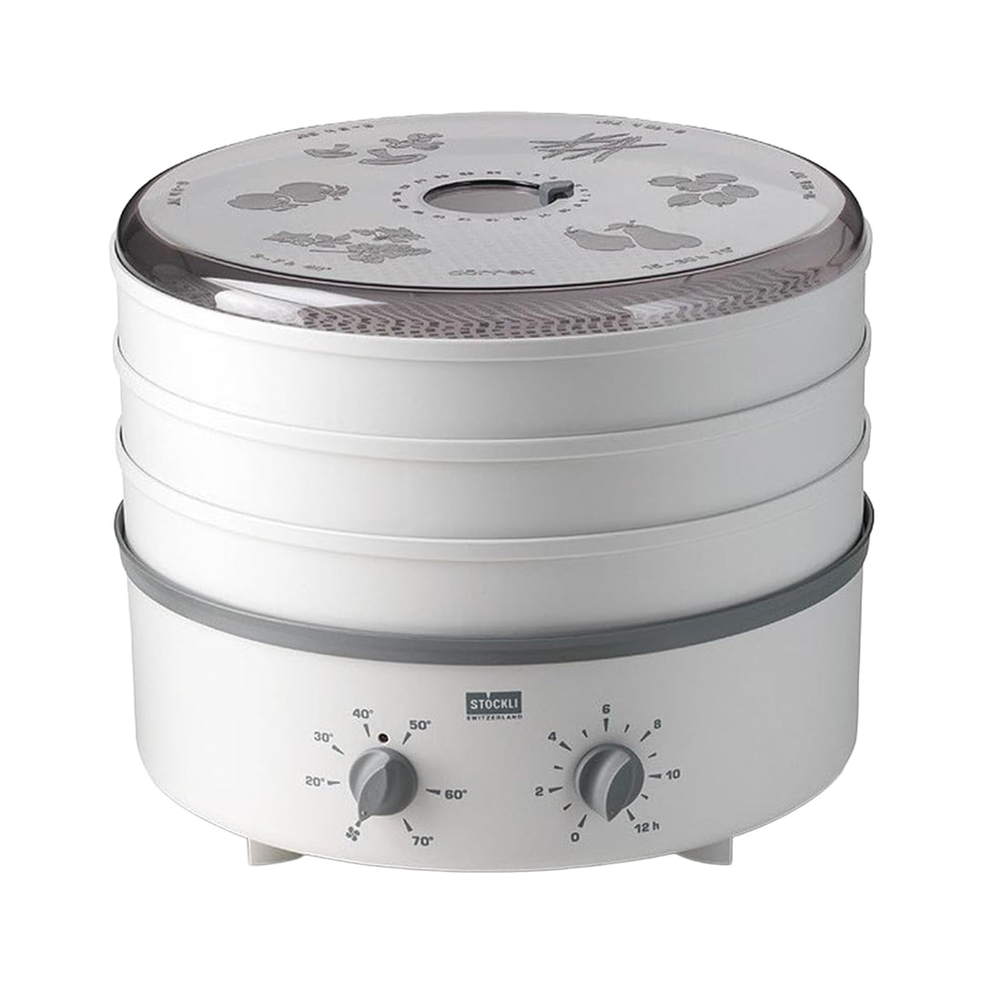 Stöckli Dörrautomat Dörrex mit Timer und Kunststoffgitter, in der Farbe: hellgrau, erweiterbar,