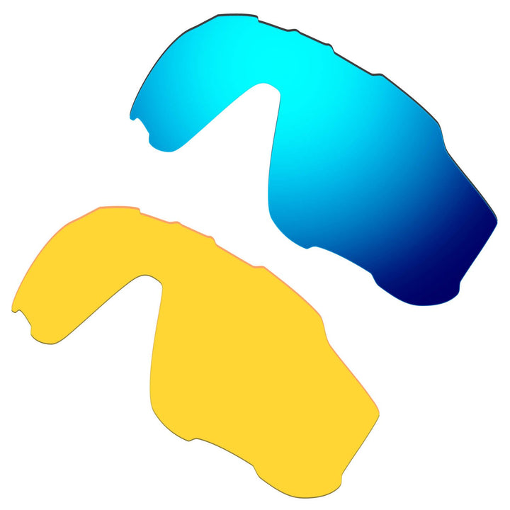 HKUCO Plus Replacement Lenses For Oakley Jawbreaker Sunglasses Blue/Transparent Yellow Polarized