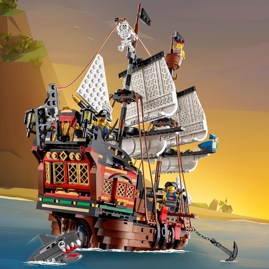 LEGO 31109 Creator 3-in-1 Piratenschiff, Taverne oder Totenkopfinsel Spielzeug Set, Piratentaverne,