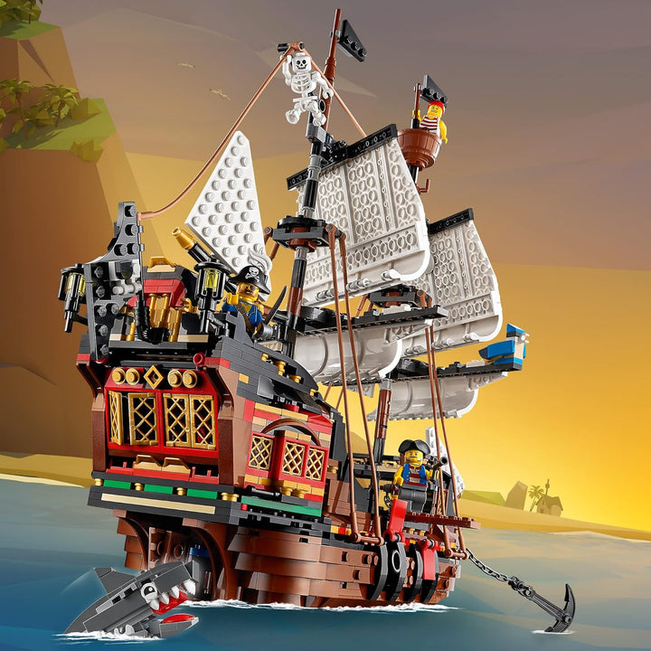 LEGO 31109 Creator 3-in-1 Piratenschiff, Taverne oder Totenkopfinsel Spielzeug Set, Piratentaverne,