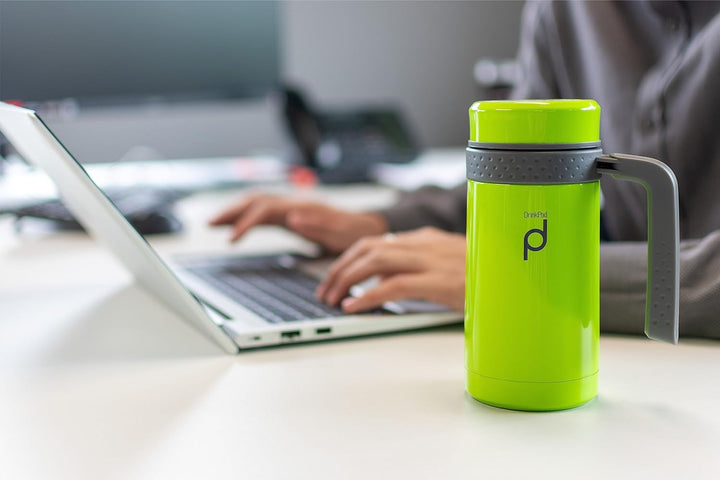DrinkPod Pioneer auslaufsichere Vakuum-Isolierflasche, Thermostasse, Fläschchen, Edelstahl, 0,45 Lit
