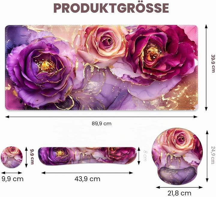 Gaming-Mauspad, grosse Schreibtischunterlage, niedlicher Schreibtischunterlage, 4-in-1-Mauspad, XXL-
