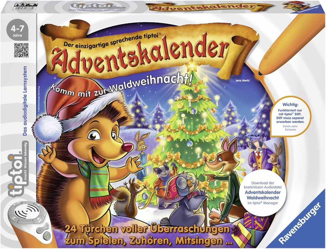 Ravensburger tiptoi 00758 - Adventskalender - Waldweihnacht der Tiere