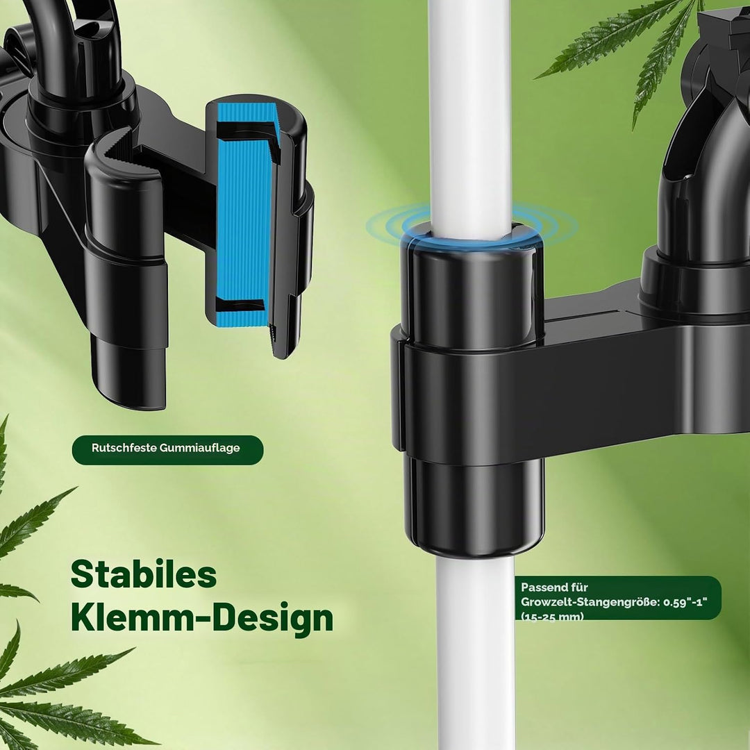 Clip Grow Ventilator,20-W-Hochgeschwindigkeits-Zuchtzelt 2 Geschwindigkeiten (1500/2100 U/min) 120°