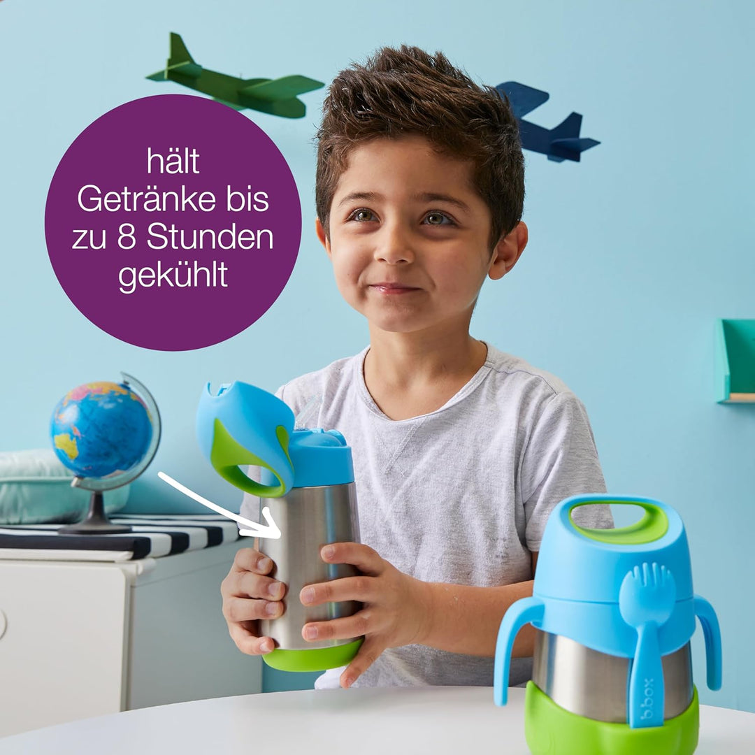b.box Thermosflasche aus Edelstahl, Ocean Breeze, 12 Monate + 350 ml, 1 Stück Blau, Blau