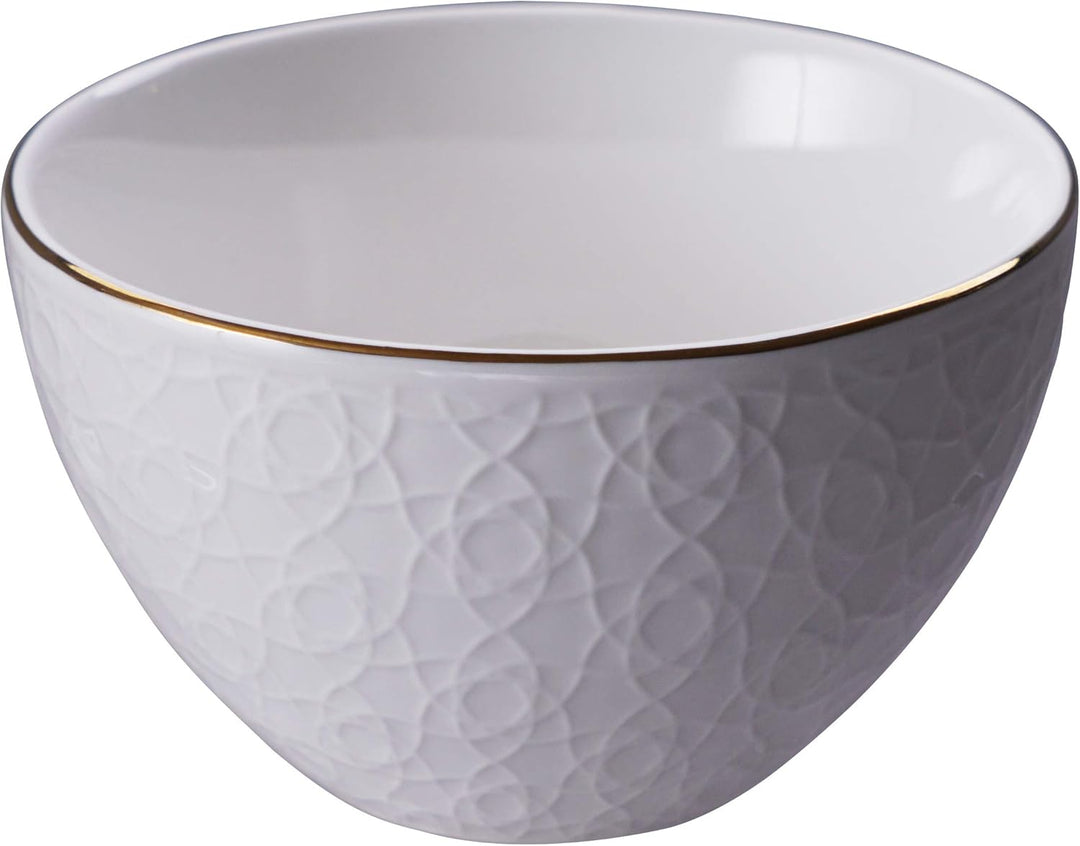 TOKYO design studio Nippon White 4-er Schalen-Set weiss, mit Gold-Rand, Ø 11,6 cm, 6,4 cm hoch, ca.