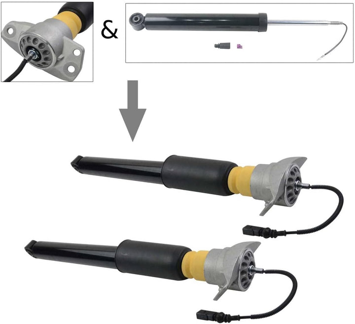 Huiruhy 2x Luftfederbein Stossdämpfer hinten kompatibel mit A6 C7 A7 4G Sportback Elektronisch 4G061