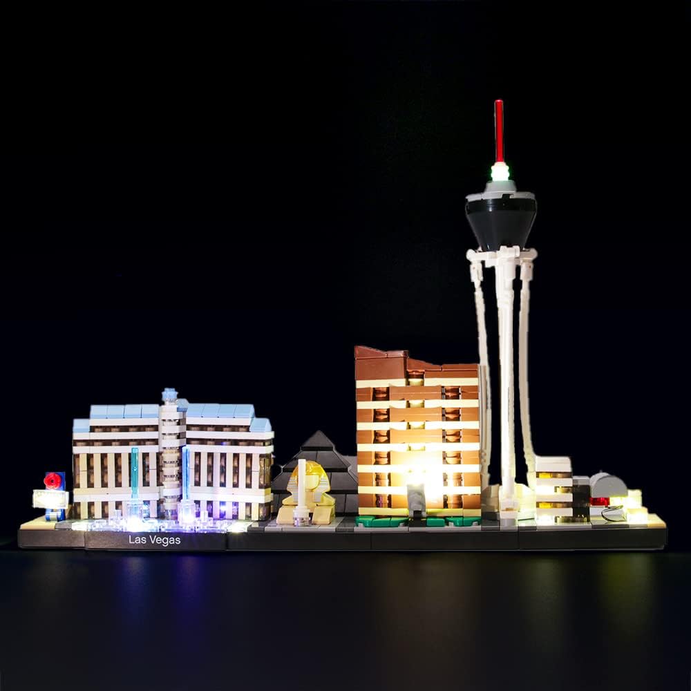 GEAMENT LED-Licht-Set für Architecture Skyline Collection Las Vegas - kompatibel mit Lego 21047 Baum