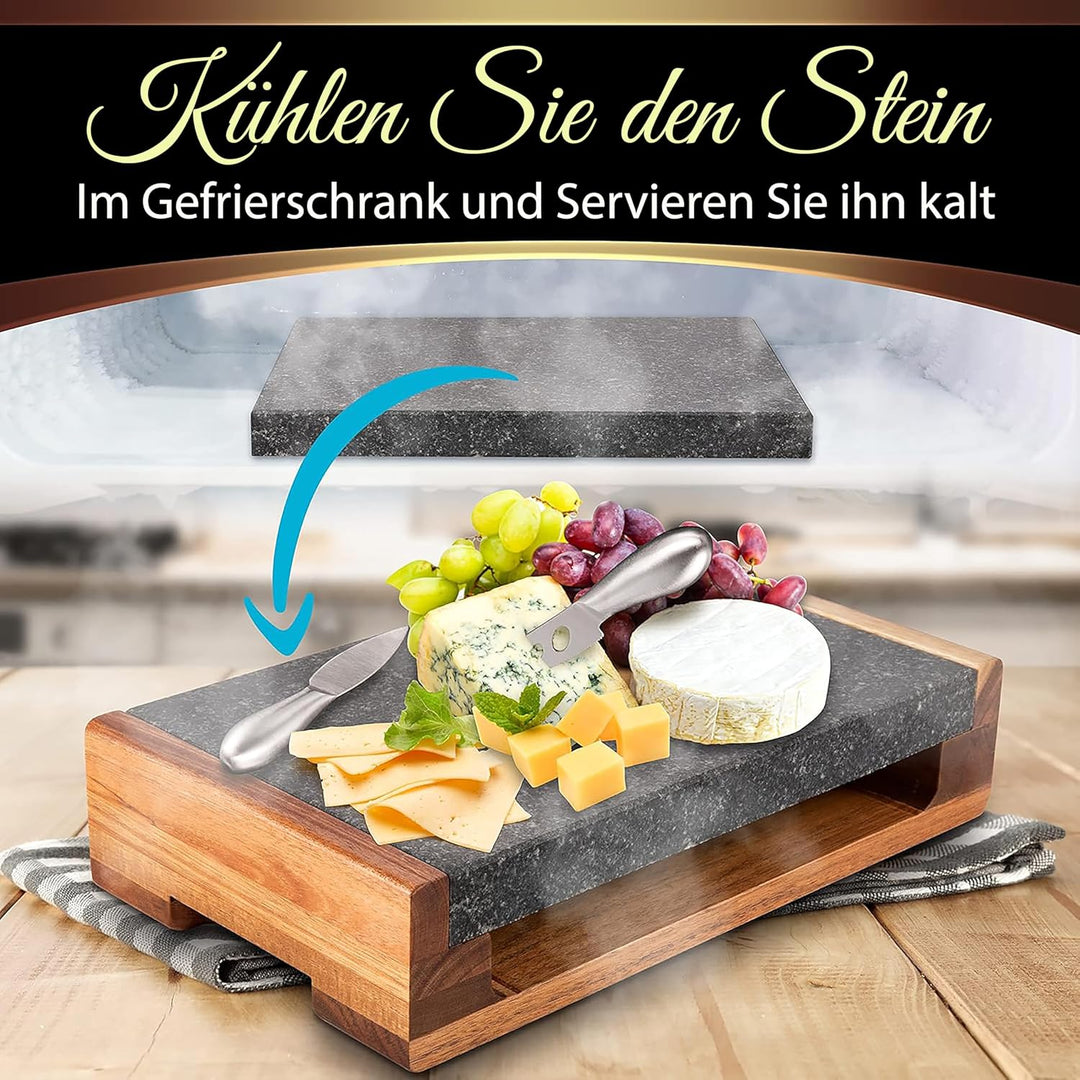 Nutrichef Heisser Stein, Lavastein, Steingrill- für Steak, BBQ & Fleischgrillen, Steak Platte- mit E