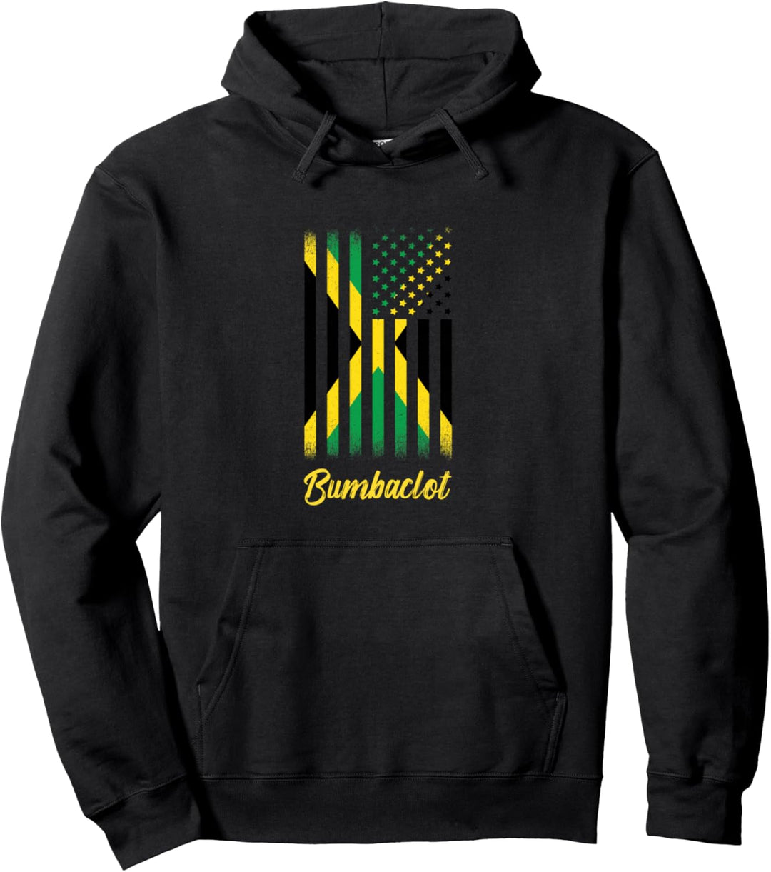 Bumbaclot Jamaican Flag USA Jamaica Caribbean Pullover Hoodie
