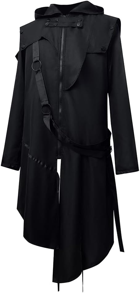 Feynman Herren Vintage Frack Steampunk Gothic Jacke Viktorianischen Retro Mittellang Mantel Punk Jac