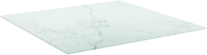 BADJAS Tischplatte Weiss Hartglas in Marmoroptik Schreibtischplatte, DIY Stabile Esstisch, Schreibti