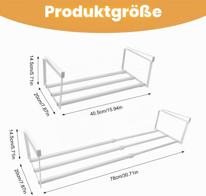 Schuhregal Ausziehbar zum Aufhängen, Schuhorganizer Hängend, Schuhaufbewahrung Platzsparend, Regal f