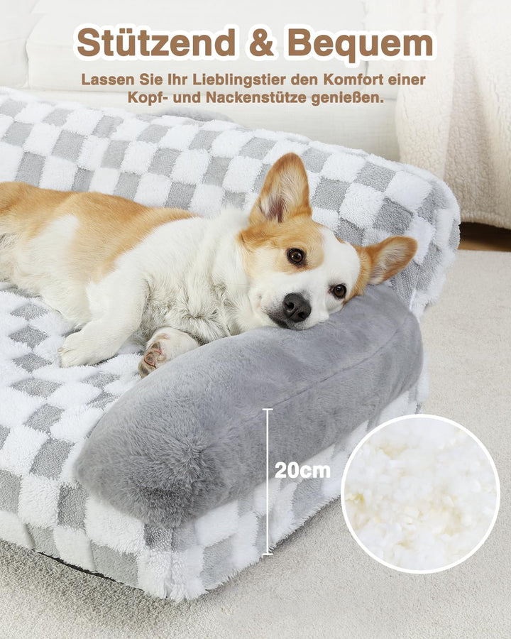 KSIIA Orthopädisches Katzenbett Flauschig 89x56cm, Abnehmbar Katzensofa Hundebett Waschbar, Hundesof