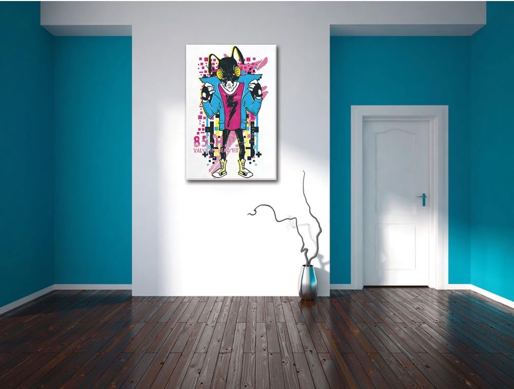 Pixxprint Flash Bug White Bild auf Leinwand, XXL riesige Bilder fertig gerahmt mit Keilrahmen, Kunst