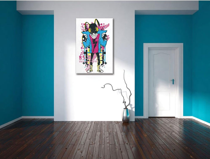 Pixxprint Flash Bug White Bild auf Leinwand, XXL riesige Bilder fertig gerahmt mit Keilrahmen, Kunst