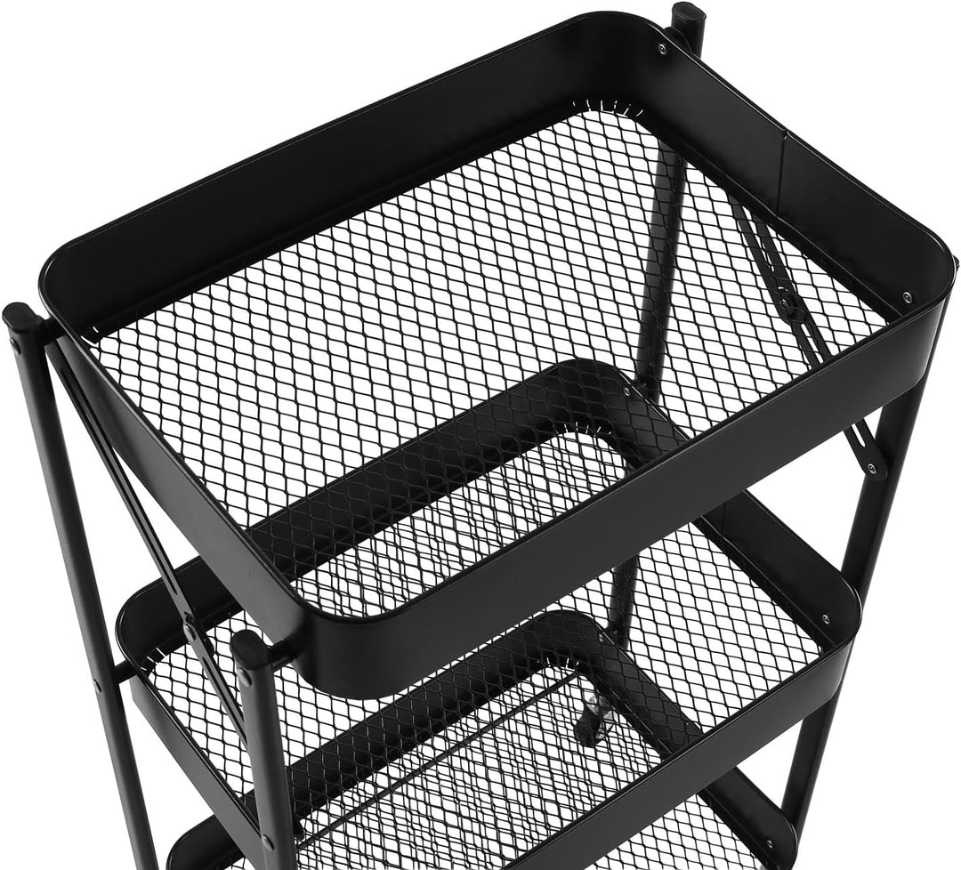 Versa Klappbarer Küchenwagen im Versa-Stil, Masse (H x L x B) 77 x 45 x 29 cm, Schwarz, Schwarz
