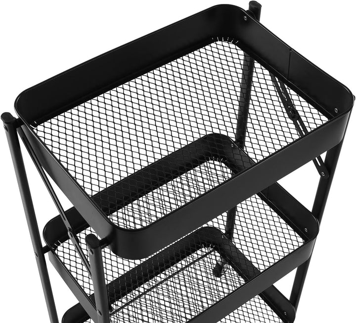 Versa Klappbarer Küchenwagen im Versa-Stil, Masse (H x L x B) 77 x 45 x 29 cm, Schwarz, Schwarz