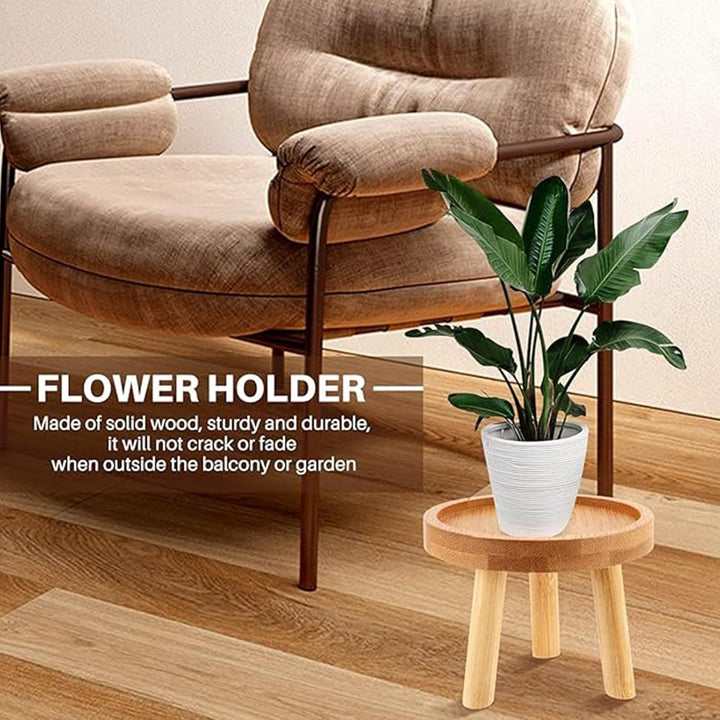 Pflanzenhocker Klein, Hocker Holz Für Blumen, Topfpflanzenständer Holz, Blumentopf Basishalter Rund,
