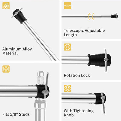 Selens 120-300cm Hintergrundständer Querstange Verstellbarer Hintergrund Ständer Backdrop Stand Silb