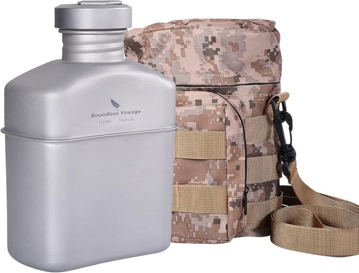 iBasingo Titan Feldflasche Camping Kochgeschirr Becher Militär Wasserflasche Outdoor Kantine Tassen