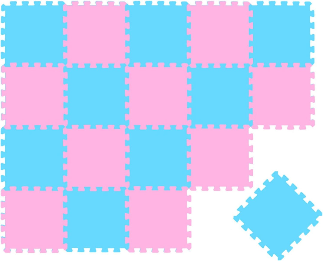 LittleTom 18 Teile Spielmatte Baby ab Null - 30x30 Schaumstoff Puzzlematte Kinder Isomatte Baby Spie