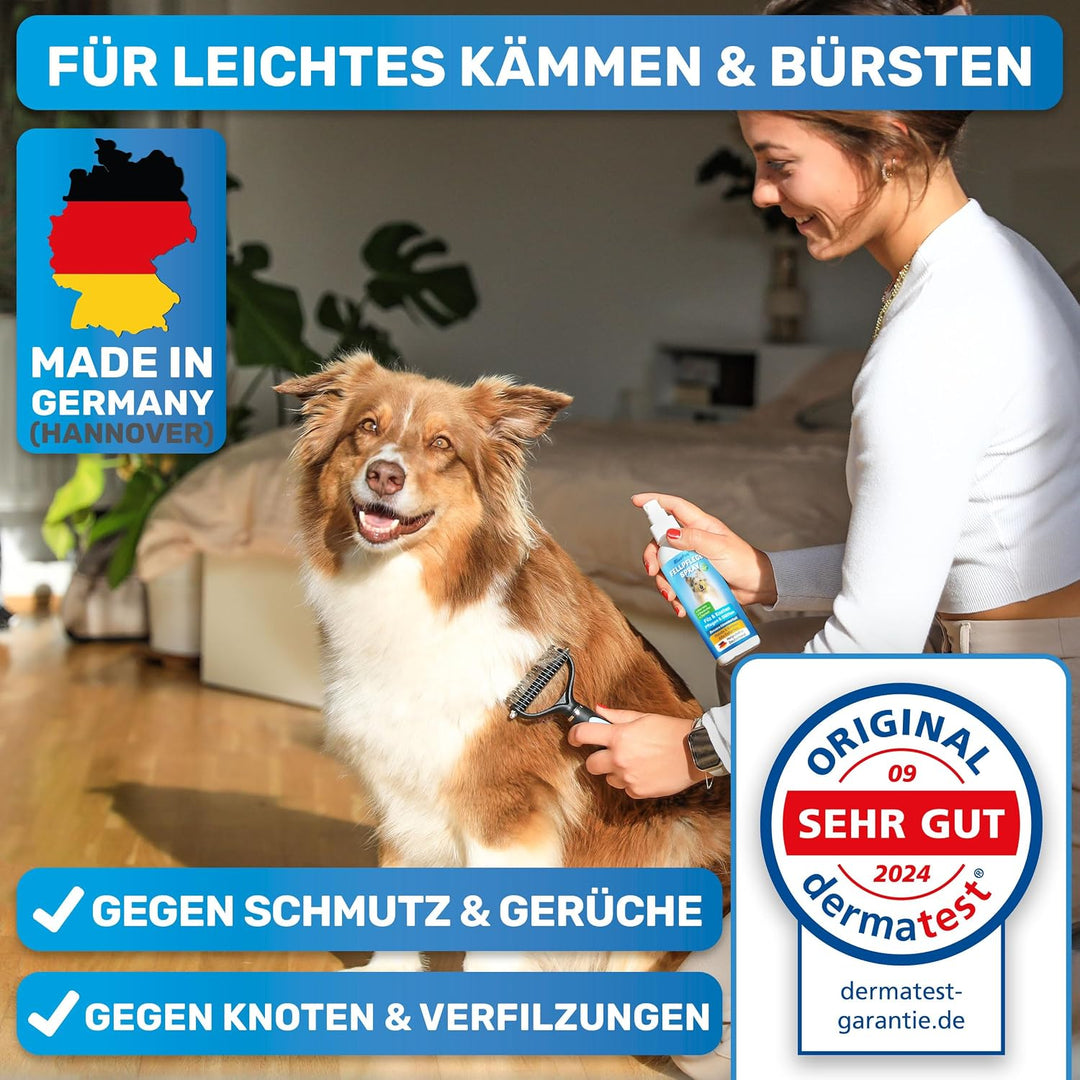 BluePet 200 ml Entfilzungsspray für Hunde &amp; Katzen I Löst Verfilzungen &amp; Verbessert Kämmbarkeit, Ant