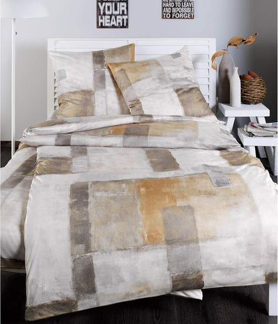 Estella Bettwäsche Eetu Interlock-Jersey Kiesel Grösse 155x220 cm (80x80 cm) 155x220 cm (80x80 cm) K