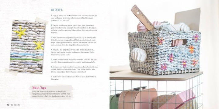 Paper Baskets. Körbe, Accessoires und Deko-Ideen aus Altpapier. Korbflechten mit detaillierten Anlei