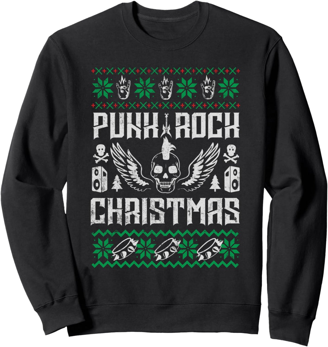 Punk Rock hässliche Grunge Urlaub Weihnachten Musik Design Sweatshirt