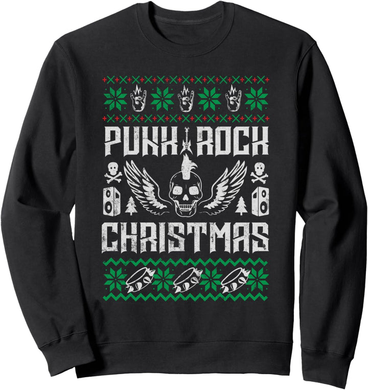 Punk Rock hässliche Grunge Urlaub Weihnachten Musik Design Sweatshirt
