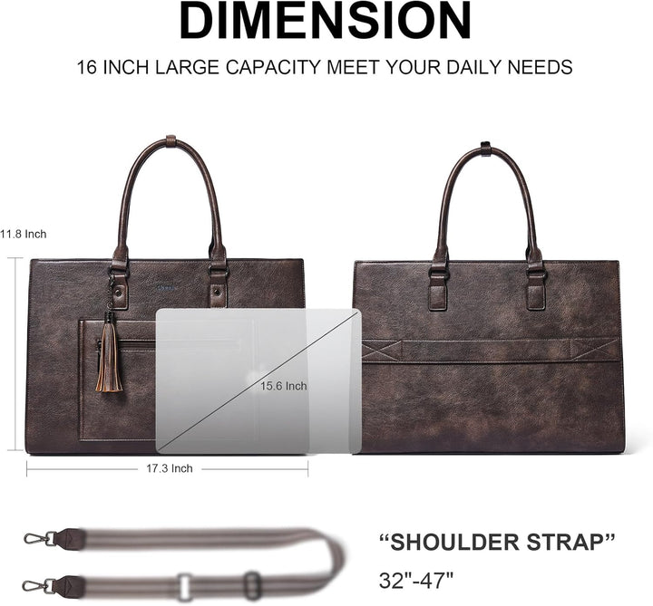 Shrrie Handtasche für Damen, Laptoptasche Aktentasche Arbeitstasche - Businesstasch für Business Bür
