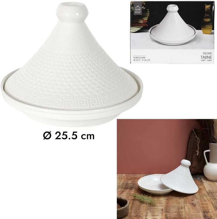 HOME DECO FACTORY, KA0280, Ceramic Presentation Tagine 25.5 cm - Elegant Cooking Utensil and Serving