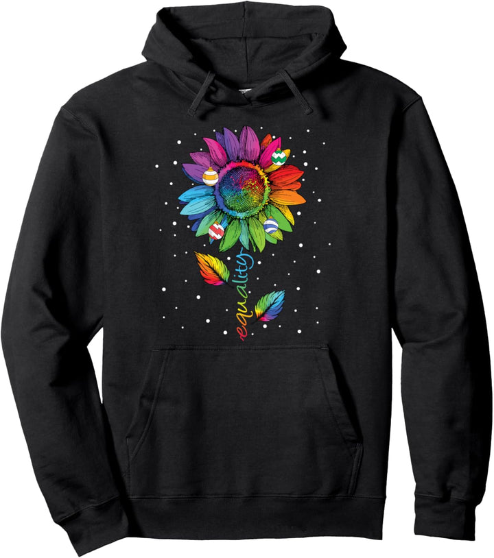 LGBTQ Regenbogen Sonnenblume Gay Pride Weihnachten Winter Pullover Hoodie