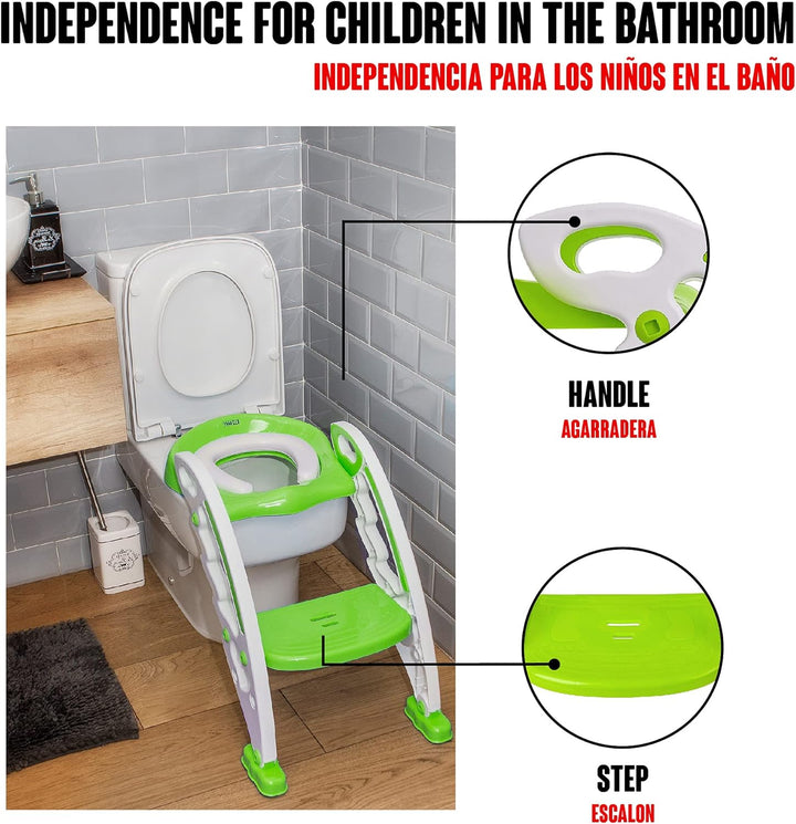 Calma Dragon Tragbarer toilettensitz kinder, klositz für kinder mit Leiter, verstellbarer Höhe und k