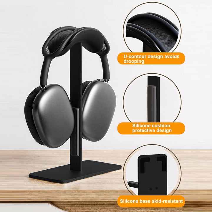 Headset Halterung aus Aluminium mit Schlafmodus, Rutschfester Kopfhörer Ständer für Schreibtisch mit