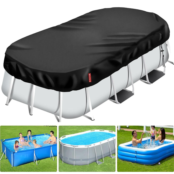 VniYors Poolabdeckung Rechteckig, Pool Abdeckplane, Uv-Schutz Pool Abdeckplane, Ohne Kordelzug und S