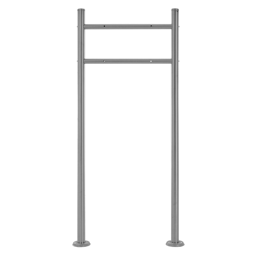 ML-Design Briefkastenständer aus Edelstahl, Silber metallic, Gesamthöhe 120 cm, Rund, Freistehend, B