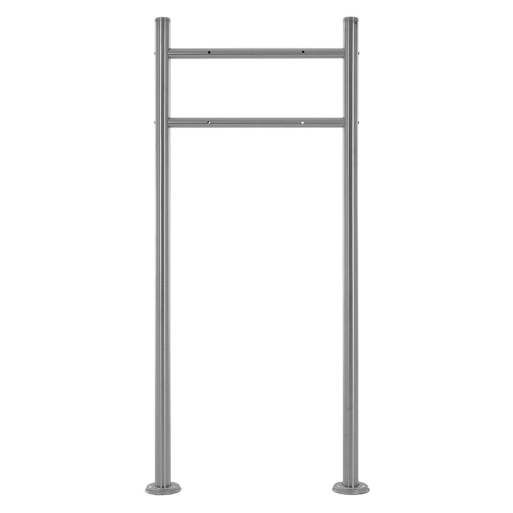 ML-Design Briefkastenständer aus Edelstahl, Silber metallic, Gesamthöhe 120 cm, Rund, Freistehend, B