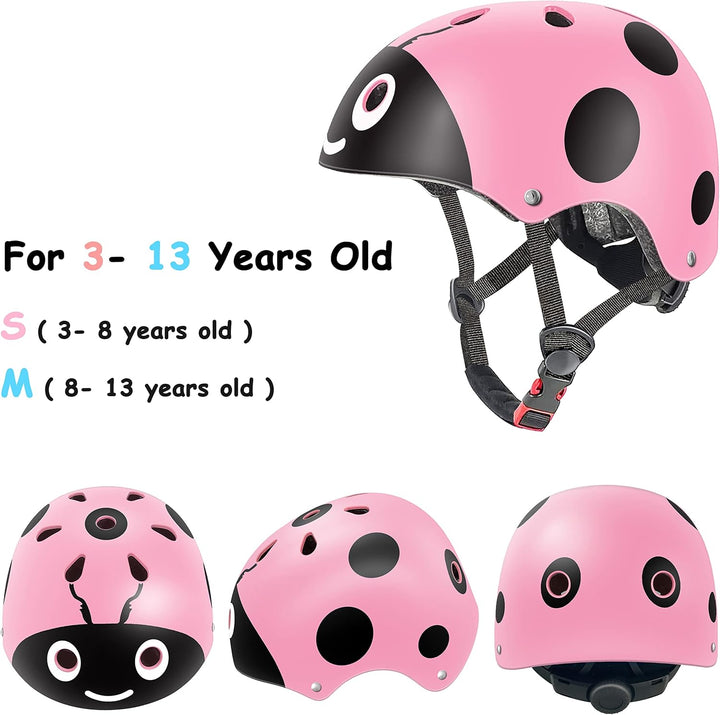 Kinderhelm mit Ellbogenschoner Knieschoner Handgelenkschoner für Fahrrad Roller Skateboard Rollschuh